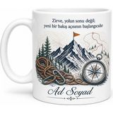 Tupya Gift Dağ Keşif Ekibi Tırmanış Ipi Zirve Rotaları Zirve Bayrağı Kupa Bardak Hediye - Adet - Beyaz