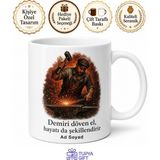 Tupya Gift Demir Doğrama Ustası Örs Üzerinde Dövülen Çelik Çay Kupası Hediye Bardak - Adet - Beyaz