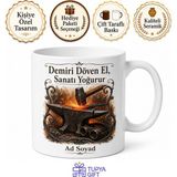 Tupya Gift Demirciye Özel Örs Dövme Kıvılcım Kaynak Gözlüğü Demir Doğrama Sanatı Kupa Bardak Hediye - Adet - Beyaz