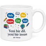 Tupya Gift Dil Kursuna Gidenlere Yeni Bir Dil Yeni Bir Insan Çay Kupası Hediye - Adet - Beyaz