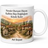 Tupya Gift Doğduğum Köy Temalı Baskılı Kupa Bardak Nostalji Hediye Köy Anısı - Adet - Beyaz