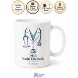 Tupya Gift Doktor Stetoskop Beyaz Önlük Nöbet Çıkışı Yorgunluk Kahvesi Kupa Bardak Hediye