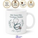 Tupya Gift Doktor Stetoskop Reçete Hasta Muayenesi Şifa Dağıtan Kupa Bardak Hediye - Adet - Beyaz