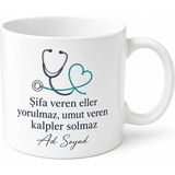 Tupya Gift Doktora Özel Kahve Kupası Doktor Hediye Kişiye Özel Baskılı Kupa Bardak - Adet - Beyaz