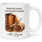 Tupya Gift Dönerciye Hediye Usta Işi Lavaş Arası Yaprak Döner Kesenlere Özel Tasarım Kupa Bardak - Adet - Beyaz