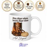 Tupya Gift Dönerciye Yaprak Kesim Odun Ateşi Lavaş Arası Usta İşi Döner Bıçağı Kupa Hediye