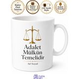 Tupya Gift Dünya Hukuk Günü Adaletin Terazisini Dengede Tutanlara Hediye Kupa Bardak - Adet - Beyaz