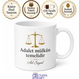 Tupya Gift Dünya Hukuk Günü Adaletin Terazisini Dengede Tutanlara Özel Tasarım Hediye Kupa Bardak - Adet - Beyaz