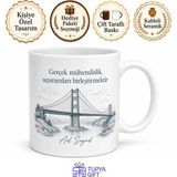 Tupya Gift Dünya Köprü Günü Mimari Dehalara Özel Tasarım Porselen Kupa Bardak Hediye - Adet - Beyaz