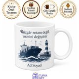 Tupya Gift Dünya Liman Günü Denizcilere Özel Tasarım Porselen Kupa Bardak Hediye - Adet - Beyaz
