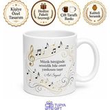 Tupya Gift Dünya Müzik Günü Notaların Evrensel Dilini Konuşanlara Kupa Bardak Hediye - Adet - Beyaz