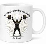 Tupya Gift Dünya Rekoru Halter Efsanesi Porselen Kupa Bardak Hediye - Adet - Beyaz