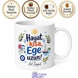 Tupya Gift Ege Espirisi Yazılı Komik Baskılı Kupa Bardak Eğlenceli Hediye - Adet - Beyaz