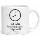 Tupya Gift Erken Gelenlere Saati Saatinde Dakik Kurumsal Çalışan Kupa Bardak Hediye - Adet - Beyaz