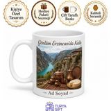Tupya Gift Erzincan Karanlık Kanyon Fırat Nehri Bakırcılar Çarşısı Tulum Peyniri Kemaliye Evleri Kupa Bardak Hediye - Adet - Beyaz