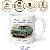 Tupya Gift Eski Araba Temalı Nostaljik Baskılı Kupa Bardak Klasik Otomobil Hediye - Adet - Beyaz