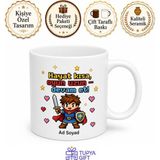 Tupya Gift Eski Oyun Konsolunu Saklayanlara 8 Bit Piksel Karakter Nostalji Kupa Bardak Hediye - Adet - Beyaz