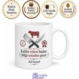 Tupya Gift Et ve Ürünleri Teknolojisi Öğrencisine Hediye Şarküteri Kasaplık Baskılı Kupa Bardak - Adet - Beyaz