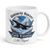 Tupya Gift F16 Pilotuna Kokpit Ruhu Göklerin Hakimi Çelik Kanatlar Kupa Bardak Hediye - Adet - Beyaz