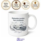 Tupya Gift Fatura Kesmekten Elleri Yorulan Muhasebeci Mola Saati Çay Kupası Hediye Bardak - Adet - Beyaz