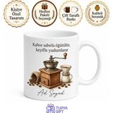 Tupya Gift Filtre Kahve Barista Ruhlu Kupa Bardak Kahve Öğüten Tasarım Hediye - Adet - Beyaz