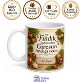 Tupya Gift Fındık Kullananlara Giresun Fındığı Kavrulmuş Fındık Içi Karadeniz Kupa Bardak Hediye - Adet - Beyaz