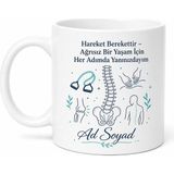 Tupya Gift Fizyoterapist Hediye Kupa Hareket Berekettir Ağrısız Yaşam Fizik Tedavi Bardak - Adet - Beyaz
