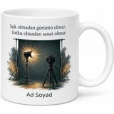 Tupya Gift Fotoğraf Stüdyosu Vesikalık Fon Perdesi Flaş Işığı Temalı Kupa Bardak Hediye - Adet - Beyaz