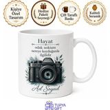Tupya Gift Fotoğrafçı Anı Yakalayan Kadraja Deklanşör Sesi Odak Noktası Kahve Kupası Hediye - Adet - Beyaz
