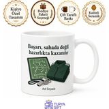 Tupya Gift Futbol Antrenörü Taktik Tahtası Düdük Eşofman Temalı Baskılı Kupa Bardak Hediye - Adet - Beyaz