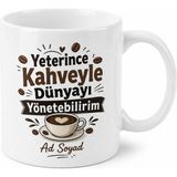 Tupya Gift Given Enough Coffee I Could Rule The World Yazılı Kahve Kupa Bardak Hediye - Adet - Beyaz
