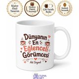 Tupya Gift Görümceye Hediye Esprili Çay Kahve Kupası Komik Baskılı Bardak Hediye - Adet - Beyaz