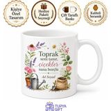 Tupya Gift Gübre Veren Annelere Bitki Coşturan Çiçek Açan Kupa Bardak Hediye - Adet - Beyaz