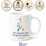 Tupya Gift Günlük 10 Bin Adım Sporcu Ödülü Kupa Bardak Hediye Porselen Mug - Adet - Beyaz