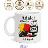 Tupya Gift Hakeme Özel Sarı Kırmızı Kart Düdük Var Incelemesi Baskılı Porselen Kupa Hediye - Adet - Beyaz