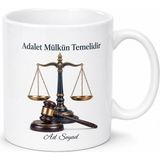 Tupya Gift Hakim Karar Tokmağı Adalet Terazisi Yüce Mahkeme Kupa Bardak Hediye - Adet - Beyaz
