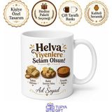 Tupya Gift Helva Yiyenlere Tahin Helvası Balık Sonrası Helva Fırında Helva Kupa Bardak Hediye - Adet - Beyaz