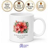 Tupya Gift Hibiskus Çayı Temalı Baskılı Kupa Bardak Hediye Porselen Mug