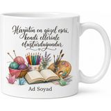 Tupya Gift Hobi Kitapları Örgü Şişi Boya Kalemi Kendin Yap Atölyesi Kupa Hediye Bardak - Adet - Beyaz