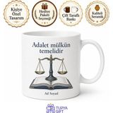 Tupya Gift Hukuk Adalet Terazisi Kanun Kitabı Eşitlik ve Hak Kupası Hediye Bardak - Adet - Beyaz