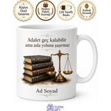 Tupya Gift Hukuk Fakültesi Öğrencisine Kalın Kitaplar Adalet Terazisi Kupa Bardak Hediye - Adet - Beyaz