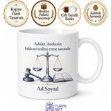 Tupya Gift Hukukçu Kanun Maddeleri Adalet Teorisi Insan Hakları Savunusu Kupa Bardak Hediye - Adet - Beyaz