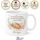 Tupya Gift Huzurevi Ziyaretlerine Gidenlere Saygı ve Vefa Çınarları Kupa Bardak Hediye - Adet - Beyaz