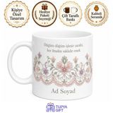 Tupya Gift İğne Oyası Ustası Düğüm Düğüm Zarafet Çay Kupası Hediye Bardak