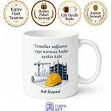 Tupya Gift Inşaat Mühendisi Baret Şantiye Temel Atma Töreni Hediye Kupa Bardak - Adet - Beyaz