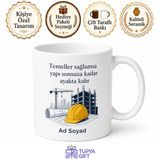 Tupya Gift İnşaat Mühendisi Baret Şantiye Temel Atma Töreni Hediye Kupa Bardak