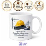 Tupya Gift İnşaat Mühendisi Kupa Baret Şantiye Çelik Konstrüksiyon Hediye Bardak