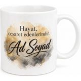 Tupya Gift Isim ve Motto Yazılı Özel Baskılı Kupa Bardak Kişiye Özel Hediye - Adet - Beyaz
