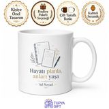 Tupya Gift İsme Özel Ajanda Temalı Baskılı Kupa Bardak Hediye Özel Tasarım