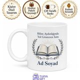 Tupya Gift Isme Özel Dekan Yazılı Kupa Bardak Hediye Akademik Özel Tasarım - Adet - Beyaz